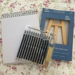 Sketching Art Set with Table Easel + Sketch Pad